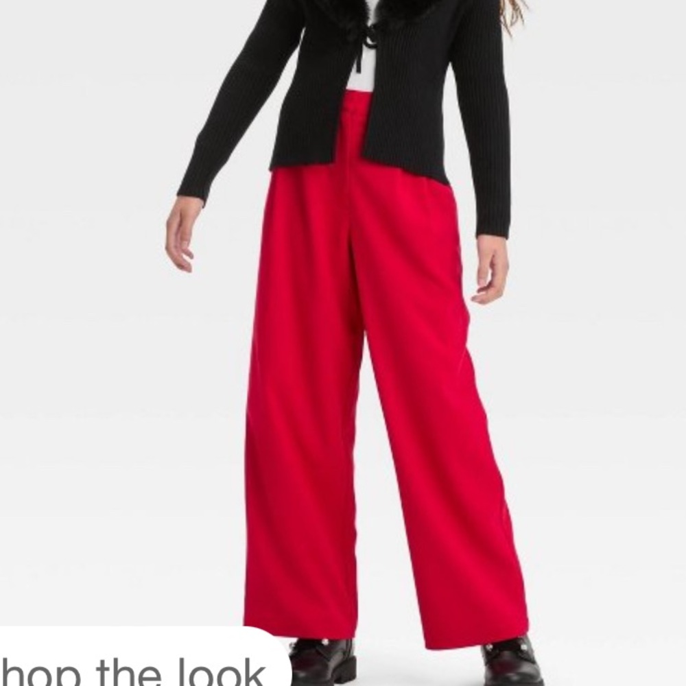 Art Class Kids Girls Adjustable Waist Red Wide Leg Dressy Pants size 8 Medium